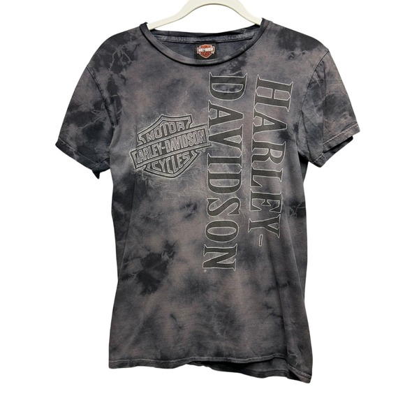 Harley-Davidson Tops - Harley Davidson Graphic T-Shirt Stan's Batavia NY Womens SM Grey Tie Dye Biker